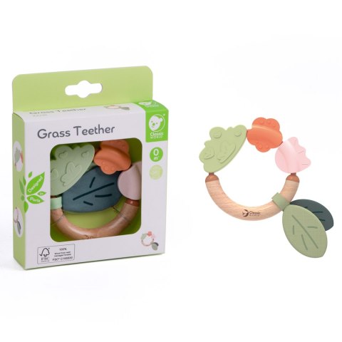 Classic World Drewniana Grzechotka Sensoryczna Gryzak 2W1