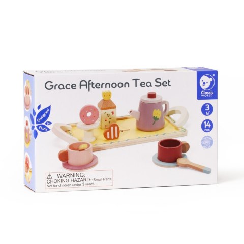 Classic World Drewniany Zestaw Do Herbaty I Deserów 14 El.