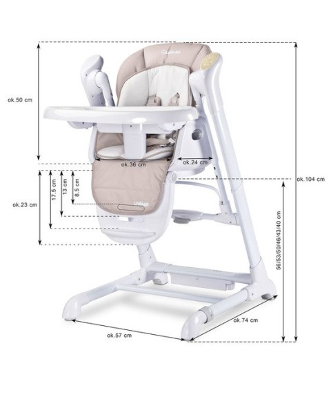 KRZESEŁKO + HUŚTAWKA INDIGO LIGHT GREY