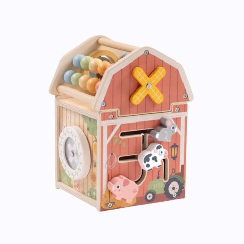 TOOKY TOY Drewniana Stodoła Aktywności Sorter Liczydło Montessori