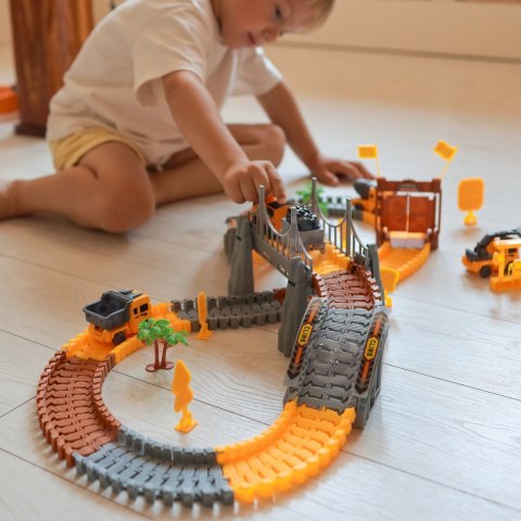 WOOPIE Tor Samochodowy XXL Kolejka Elektryczna Plac Budowy 174 el.