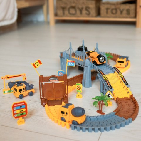 WOOPIE Tor Samochodowy XXL Kolejka Elektryczna Plac Budowy 174 el.