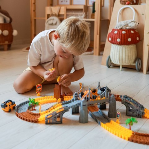 WOOPIE Tor Samochodowy XXL Kolejka Elektryczna Plac Budowy 174 el.