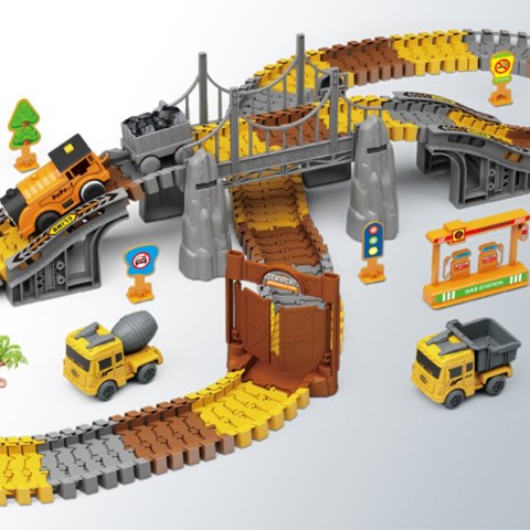 WOOPIE Tor Samochodowy XXL Kolejka Elektryczna Plac Budowy 174 el.