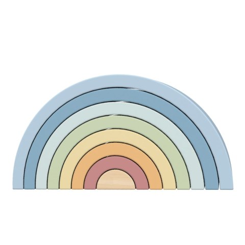 Tooky Toy Pastelowa Układanka Drewniane Klocki Montessori Tęcza