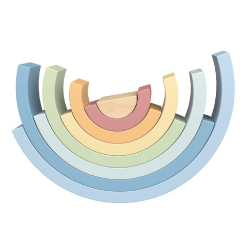 Tooky Toy Pastelowa Układanka Drewniane Klocki Montessori Tęcza