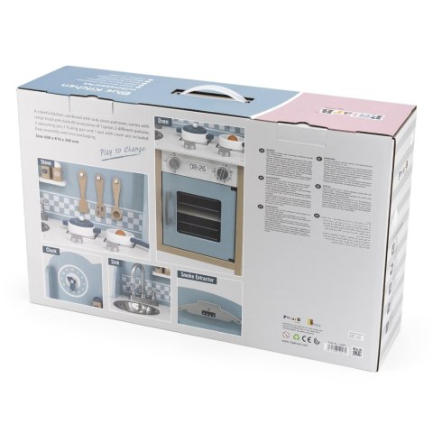 Viga Polarb Drewniana Kuchnia Z Akcesoriami Silver - Blue