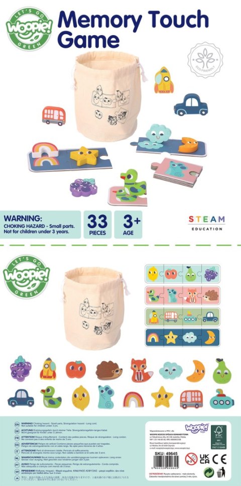 Woopie Green Układanka Sensoryczna Memory Kształty Fsc