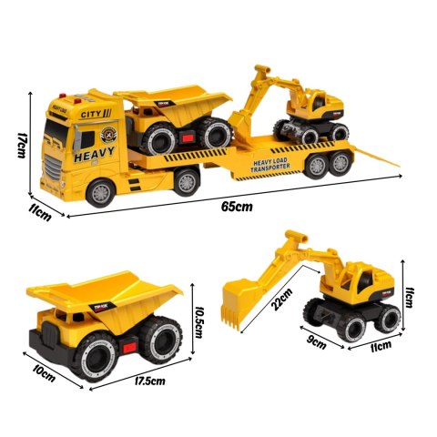 Woopie Samochód Laweta Z Pojazdami Budowlanymi